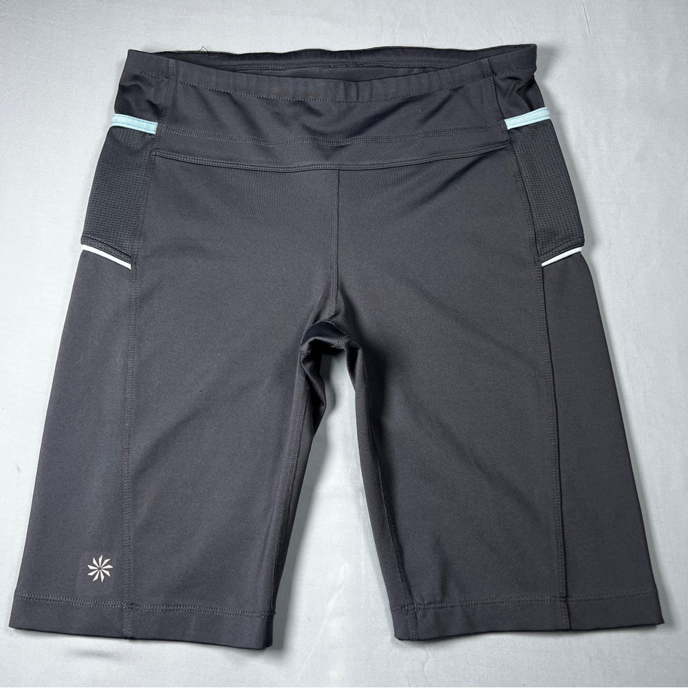 Athleta Shorts Presto Bike Athletic Running Gym Workout Womens sizeM black/Blue
